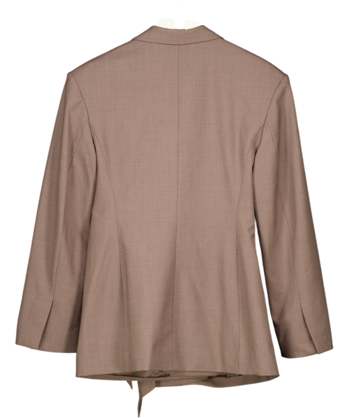 & Other Stories Mole Beige Wool Blend Wrap Detail Blazer UK 8