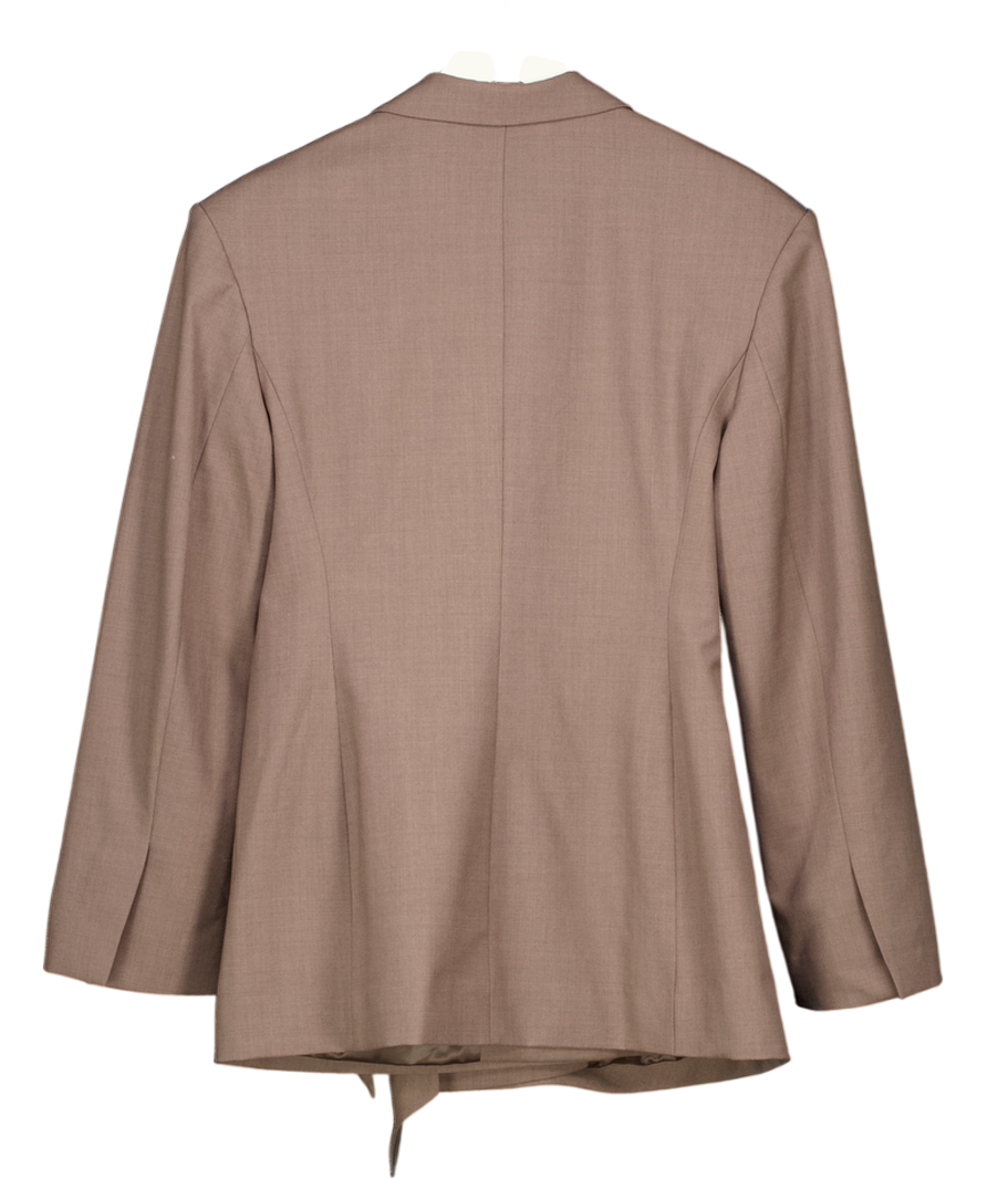 & Other Stories Mole Beige Wool Blend Wrap Detail Blazer UK 8
