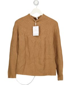 AAVELLE Beige Cashmere Blend High Neck UK M