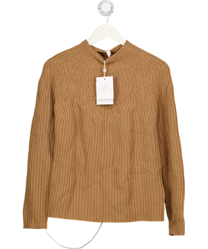 AAVELLE Beige Cashmere Blend High Neck UK M