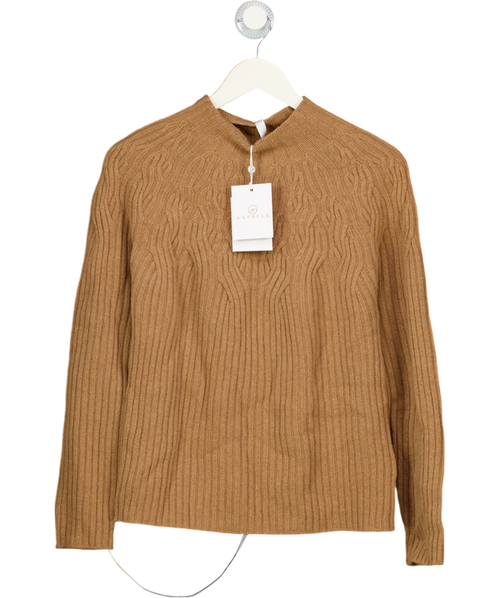 AAVELLE Beige Cashmere Blend High Neck UK M