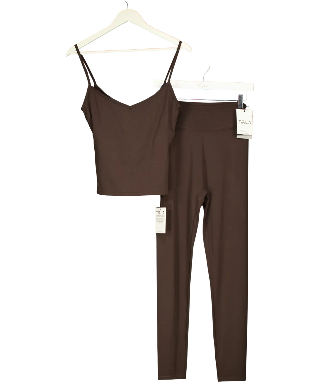 TALA Brown Softset Strappy Tank With Leggings UK XL
