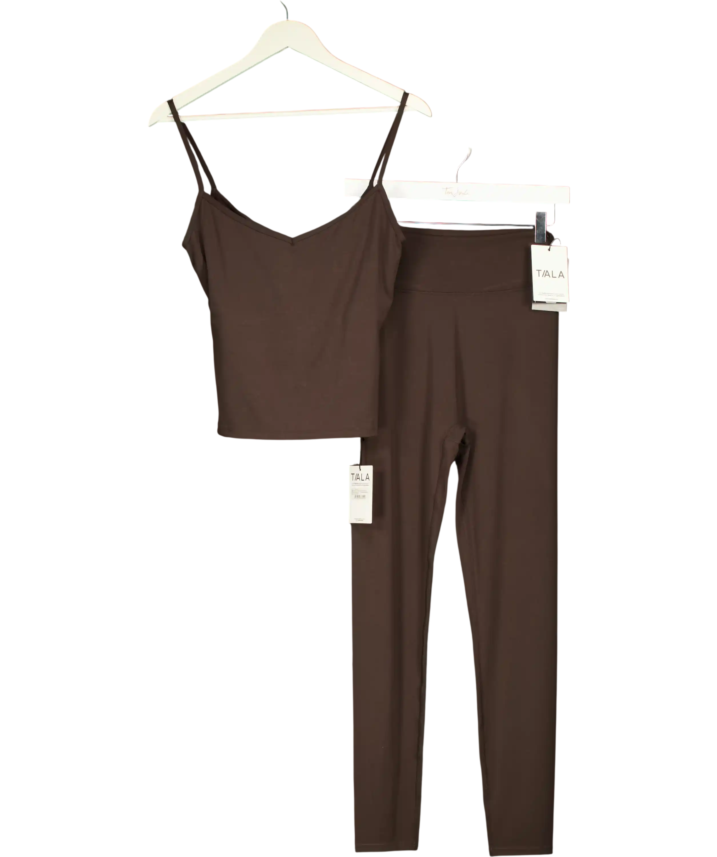 TALA Brown Softset Strappy Tank With Leggings UK XL