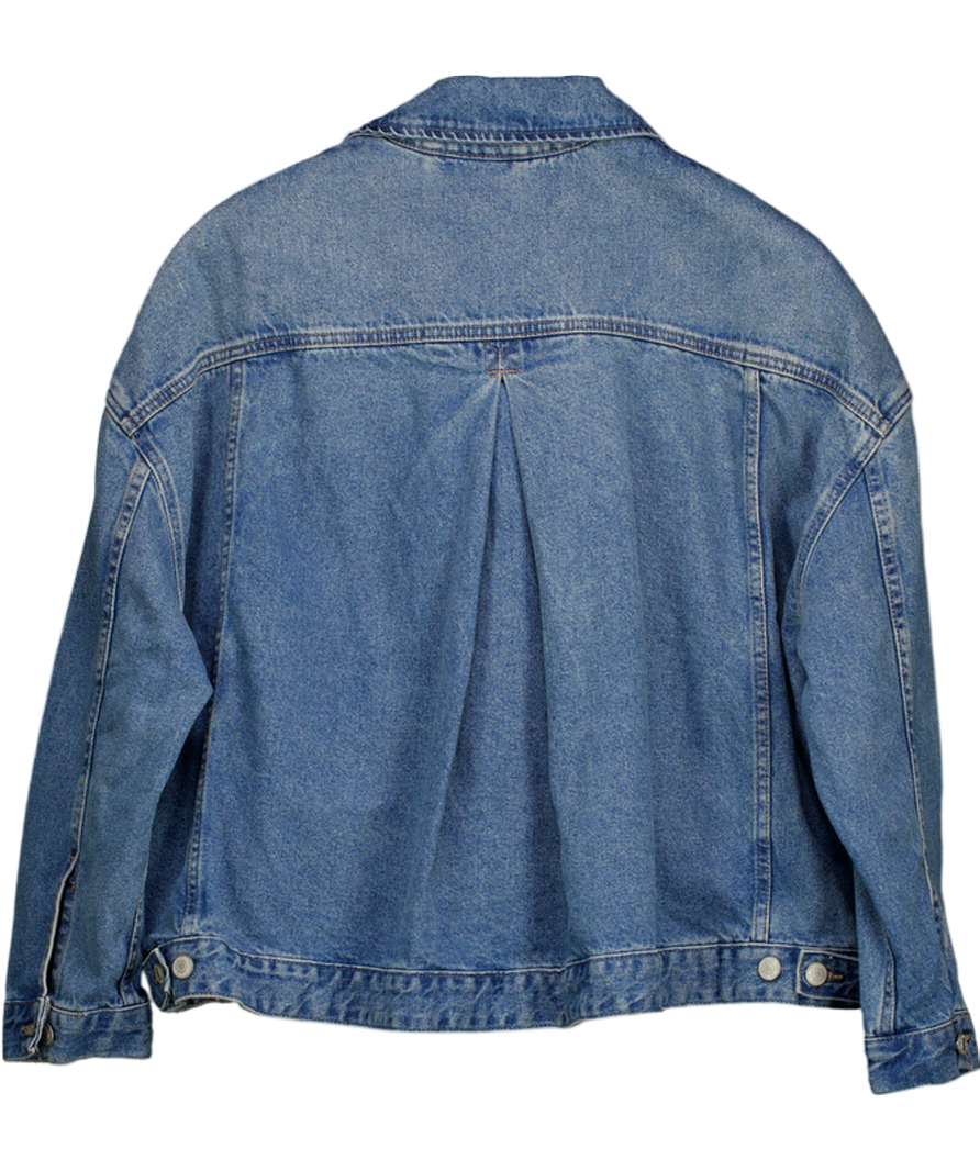 Free People Blue We The Free Oversize Opal Swing Denim Jacket UK S