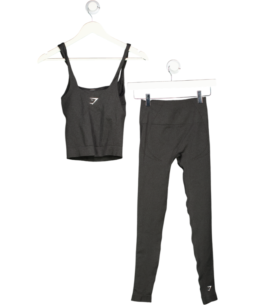 gymshark Grey Vital Halter Neck Tank Top & Leggings UK XS