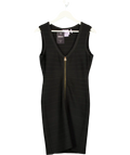 Herve Leger Black Zip Front Bandage Mini Dress  Uk 12-14 UK L