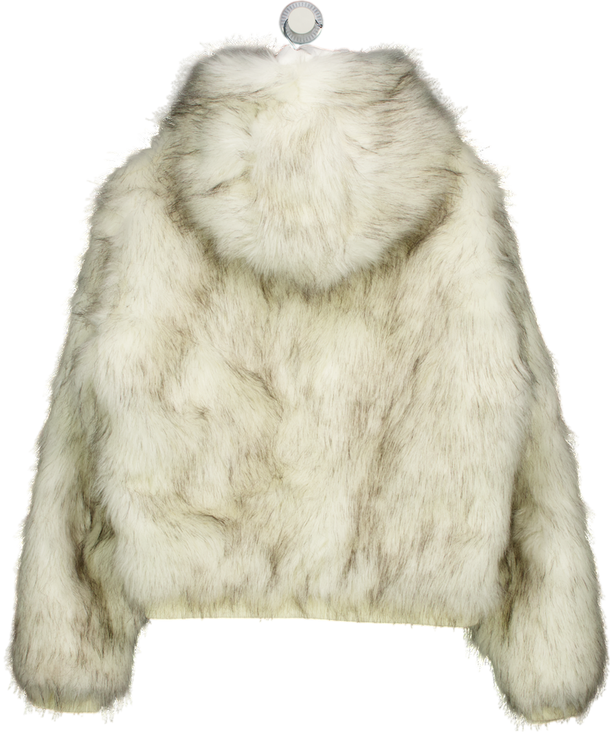 JADED LONDON Cream Mendoza Faux Fur Jacket - Winter Jacket - Off-white UK L