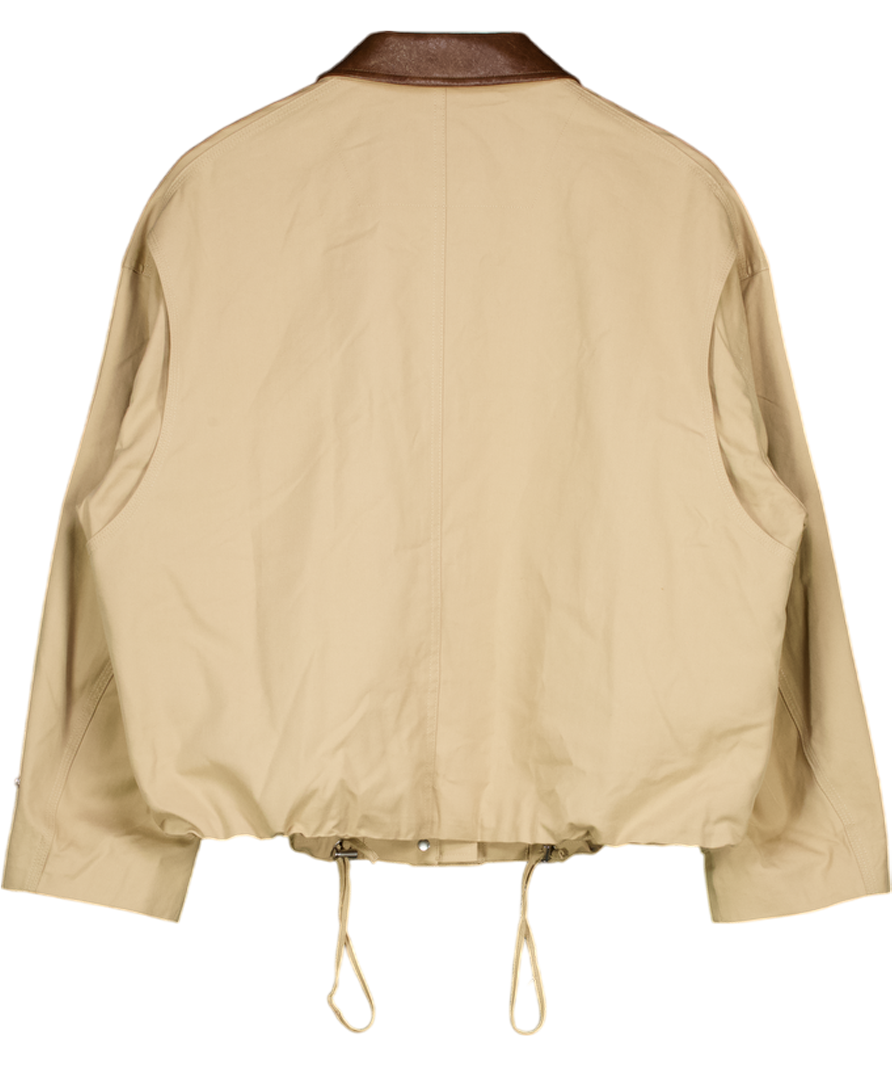 M&S Cotton Rich Bomber Jacket - Light Caramel Beige UK S