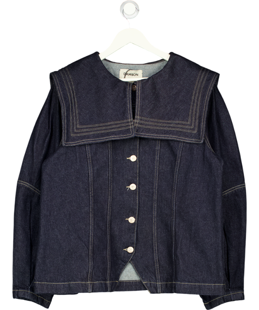 DAMSON MADDER Sailor Denim Jacket Indigo Blue UK 18