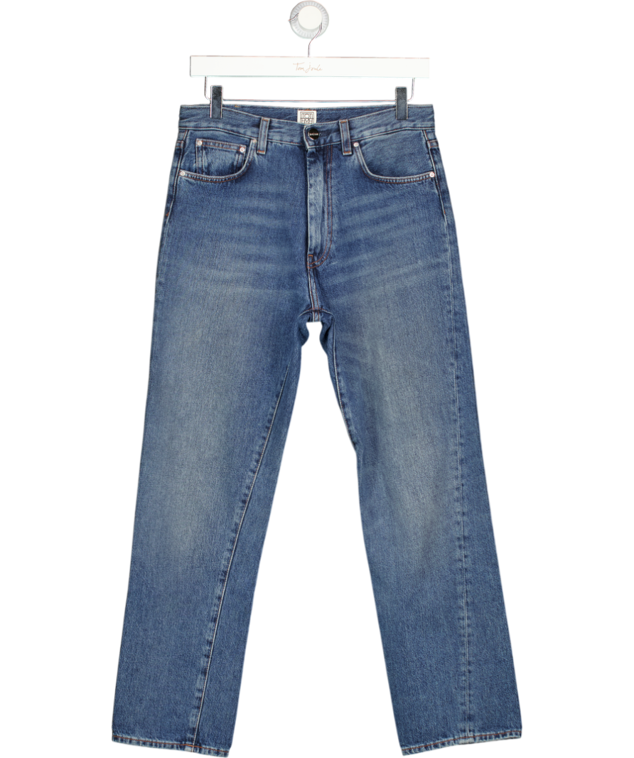 TOTEME Blue Twisted Seam High-rise Straight-leg Jeans L32 W27
