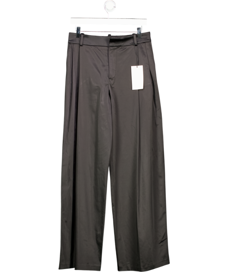 ZARA Black Zw Collection Satin Trousers With Darts UK XS