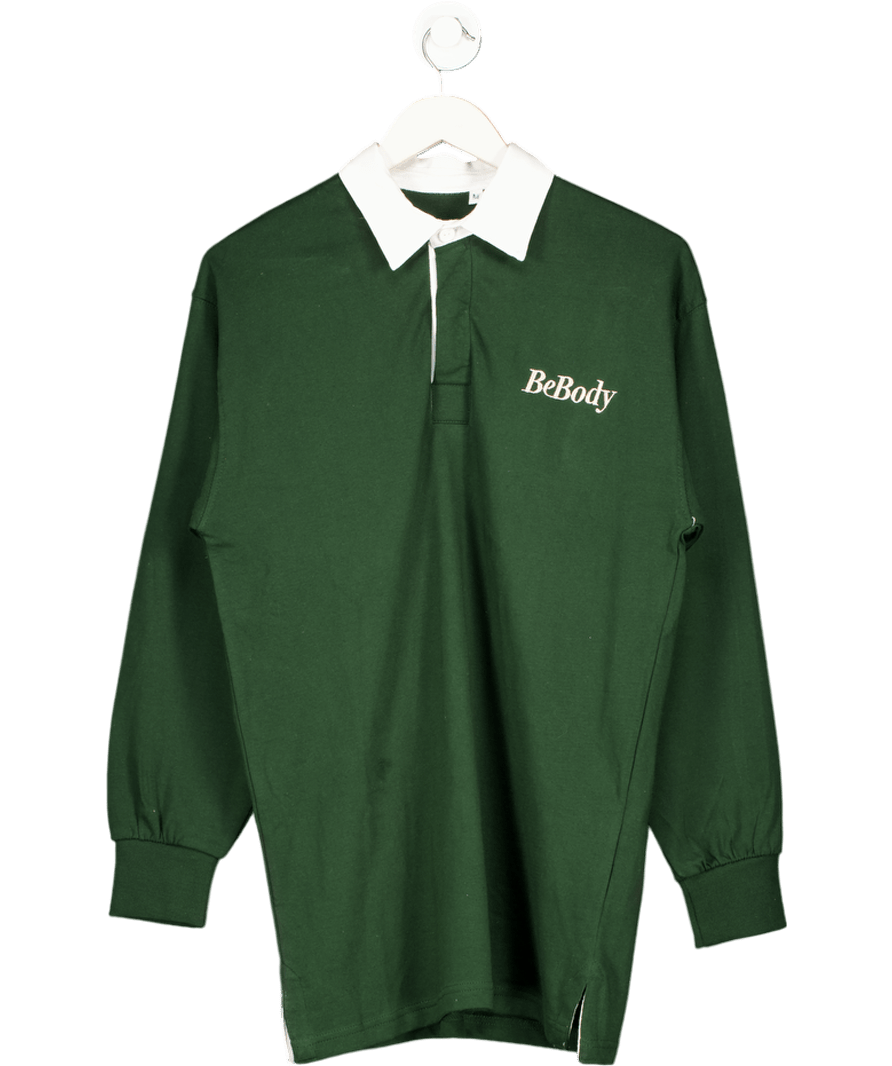 Be Body Green Long Sleeve Rugby Top UK M - Reliked