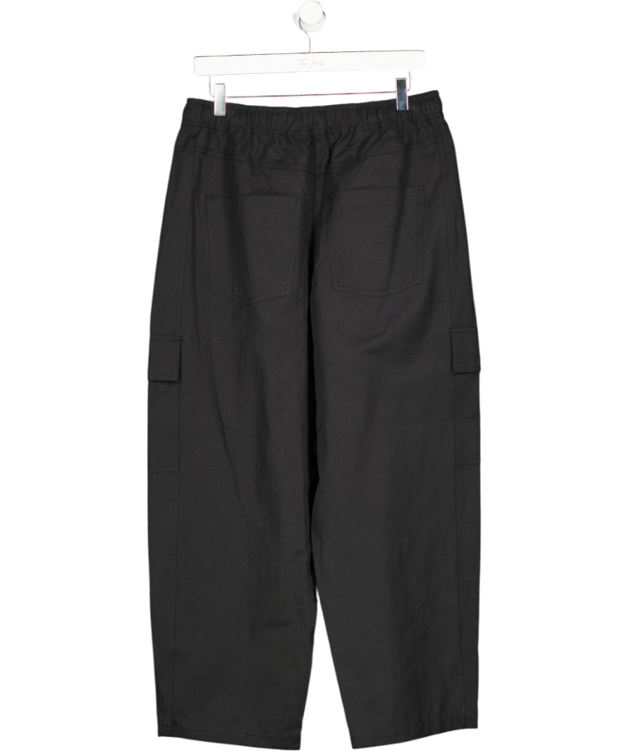 WHISTLES Black Utility Cotton Barrel Trouser UK 12