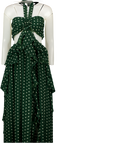 ANNE LOUISE BOUTIQUE ALB Bella Polka Dot Green Halter Maxi Dress UK 8