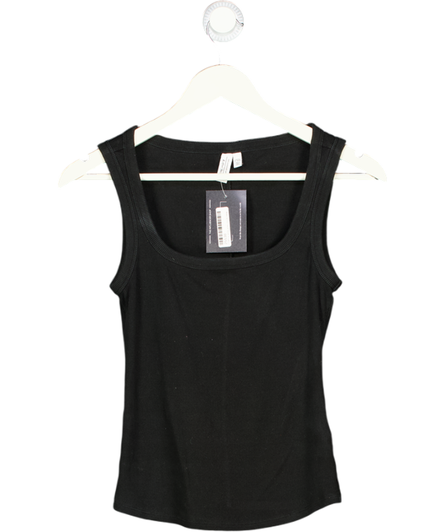 & Other Stories Black Square-neck Tank Top UK XS