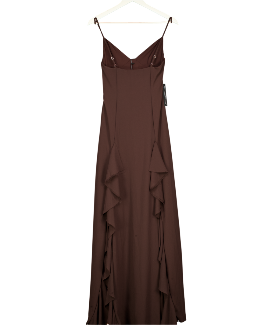 WHITE FOX Summer Solstice Maxi Dress Chocolate Brown UK S