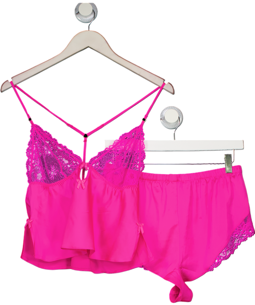 BOUX AVENUE 2-piece Hot Pink Satin Cami And Shorts Set UK 10