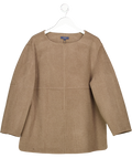 SOEUR Brown Valerianne Double-faced Wool Top Sz3 UK 12