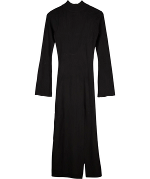 PRETTY LAVISH Black Turtleneck Open Back Knit Maxi Dress UK S