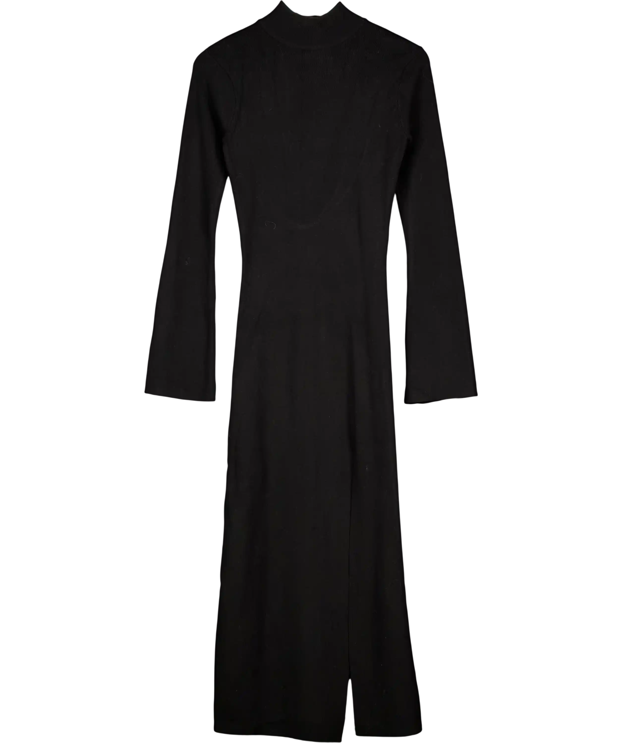 PRETTY LAVISH Black Turtleneck Open Back Knit Maxi Dress UK S