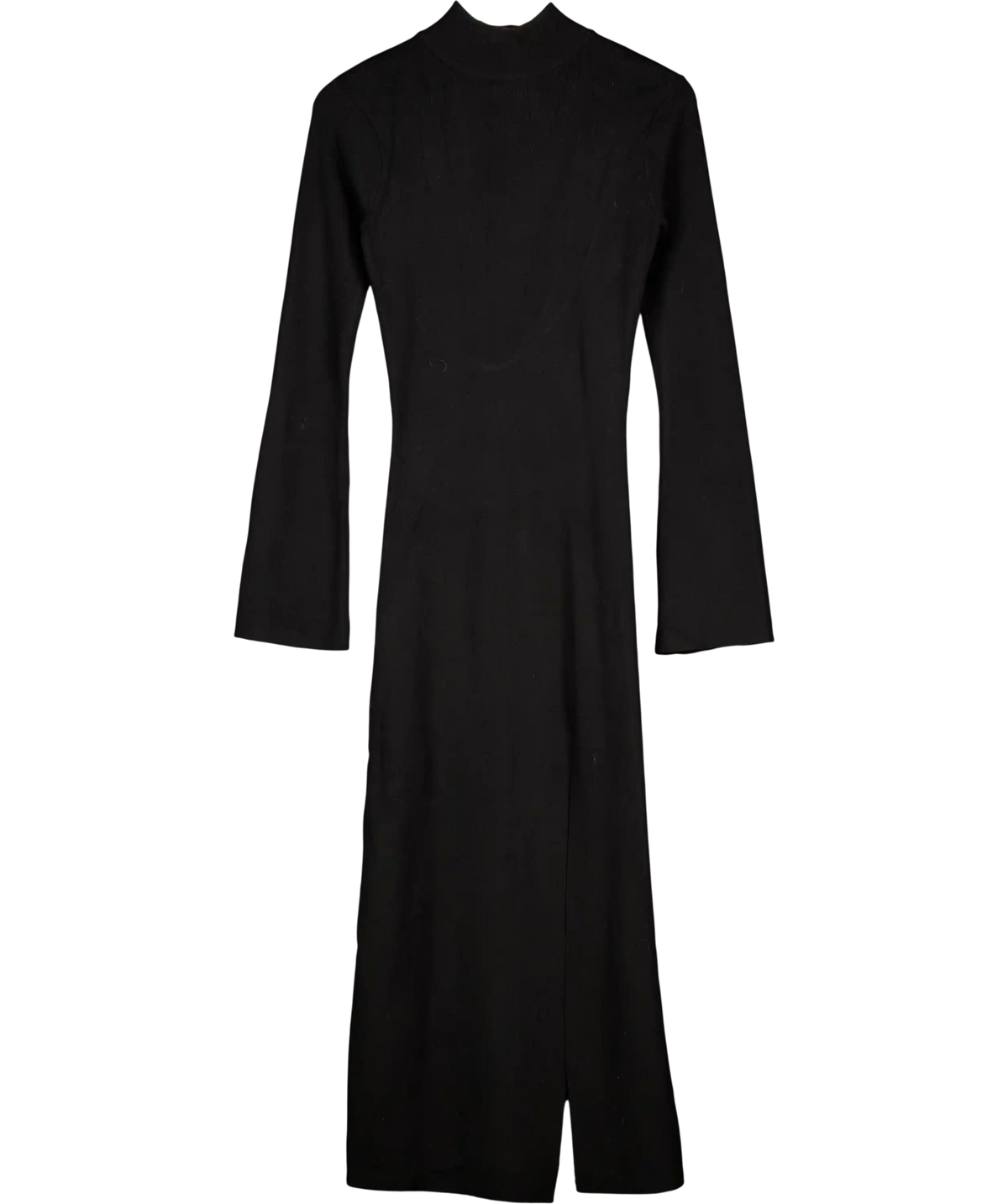 PRETTY LAVISH Black Turtleneck Open Back Knit Maxi Dress UK S