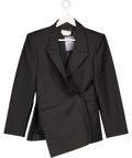 Alexander McQueen Black Wool & Mohair Asymmetric Blazer Jacket It42 UK 10