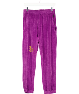 ILLUSTRATED PEOPLE Purple Velour Joggers UK S