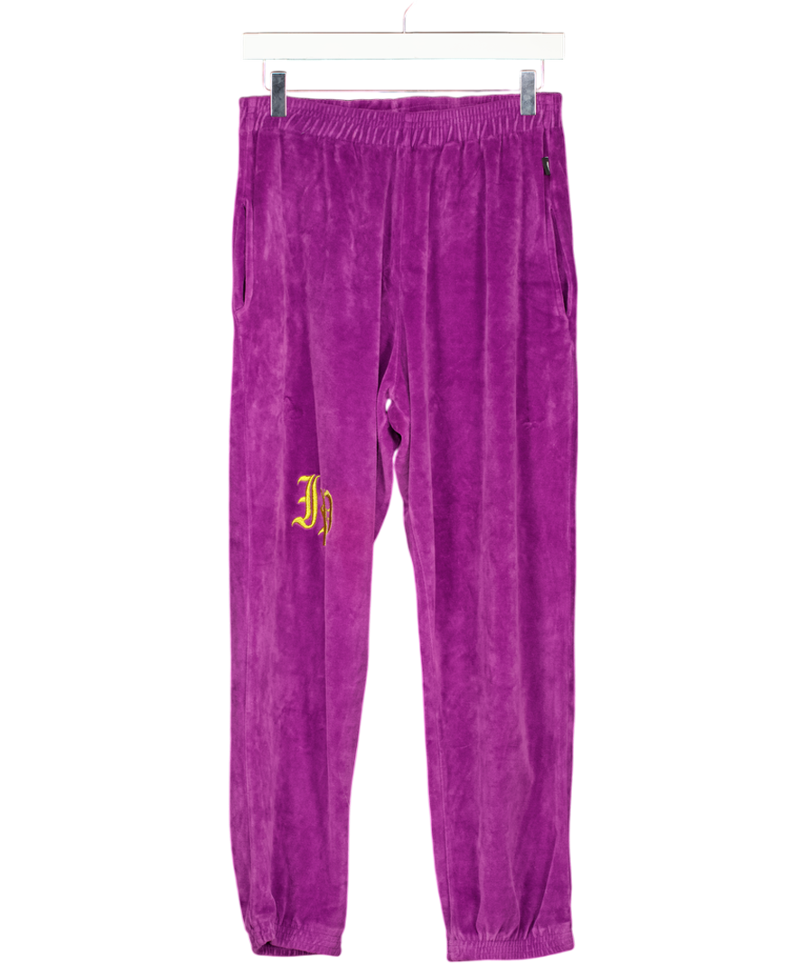 ILLUSTRATED PEOPLE Purple Velour Joggers UK S