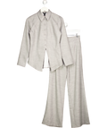 RIVER ISLAND 2-piece Grey Fitted Shirt And Wide Leg Trouser Set UK 6