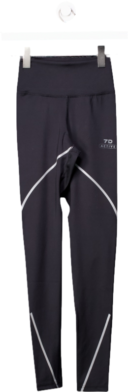 7 Days Active Black Activewear Leggings UK XS