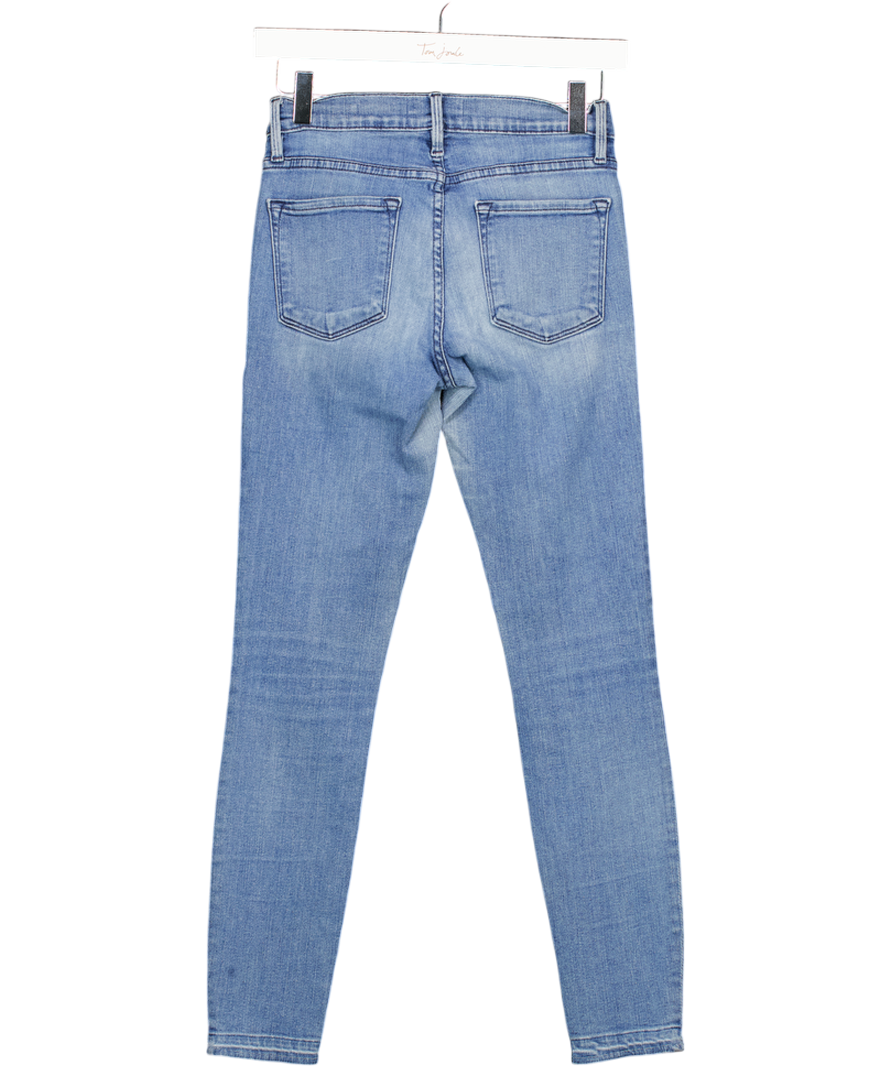 FRAME Blue Le Skinny De Jeanne Cropped Mid-rise Skinny Jeans W26