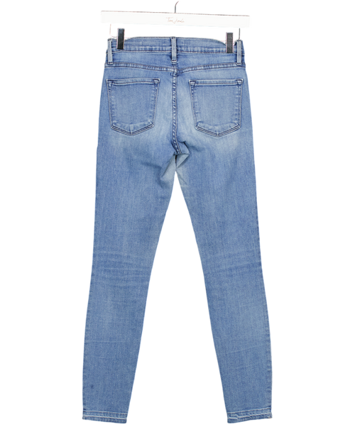 FRAME Blue Le Skinny De Jeanne Cropped Mid-rise Skinny Jeans W26