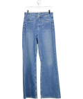 DONNA IDA Blue Kate The High Top Patch Pocket Relaxed Wide Leg Jeans W27
