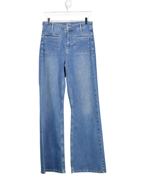 DONNA IDA Blue Kate The High Top Patch Pocket Relaxed Wide Leg Jeans W27