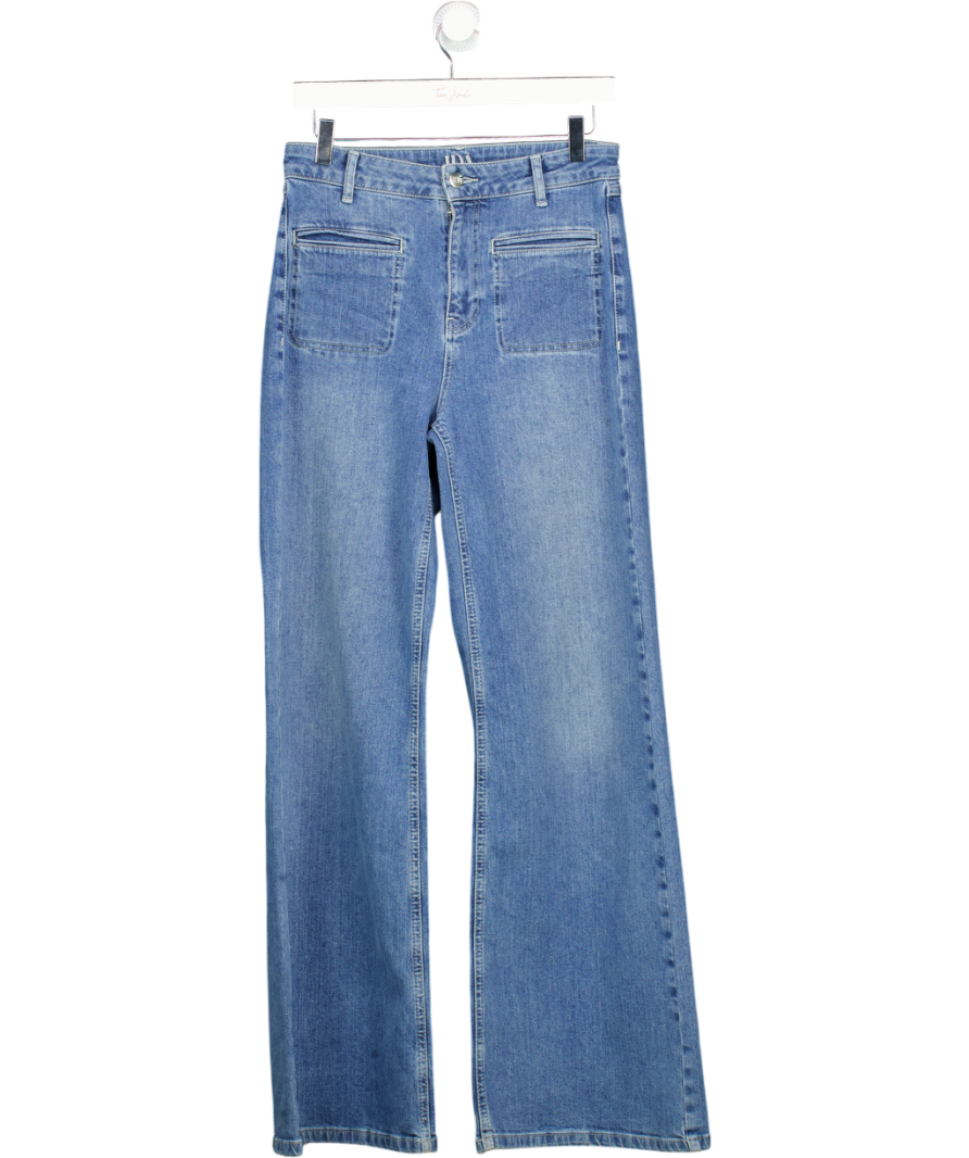 DONNA IDA Blue Kate The High Top Patch Pocket Relaxed Wide Leg Jeans W27