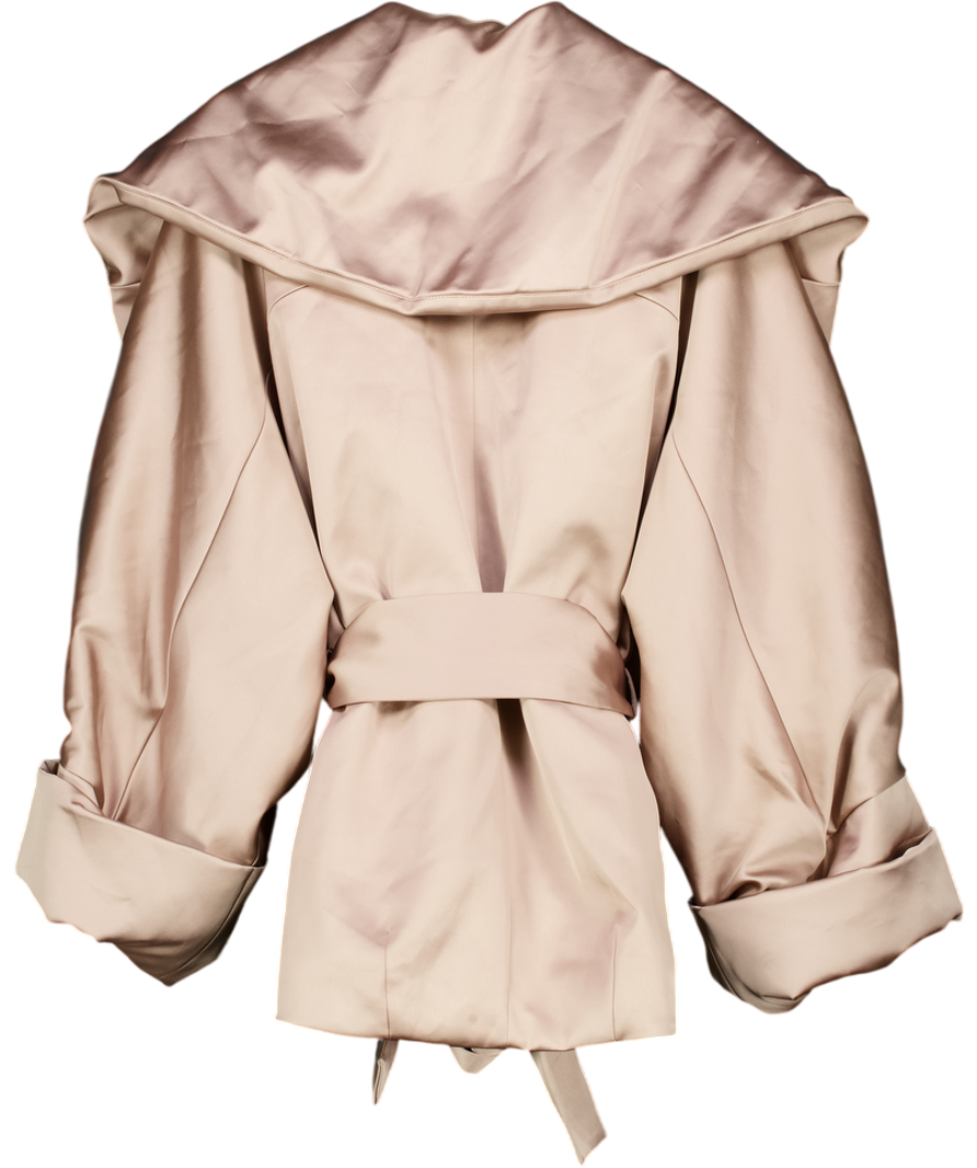ArakII Pink Rose Taupe Padded Oversized Jacket UK M