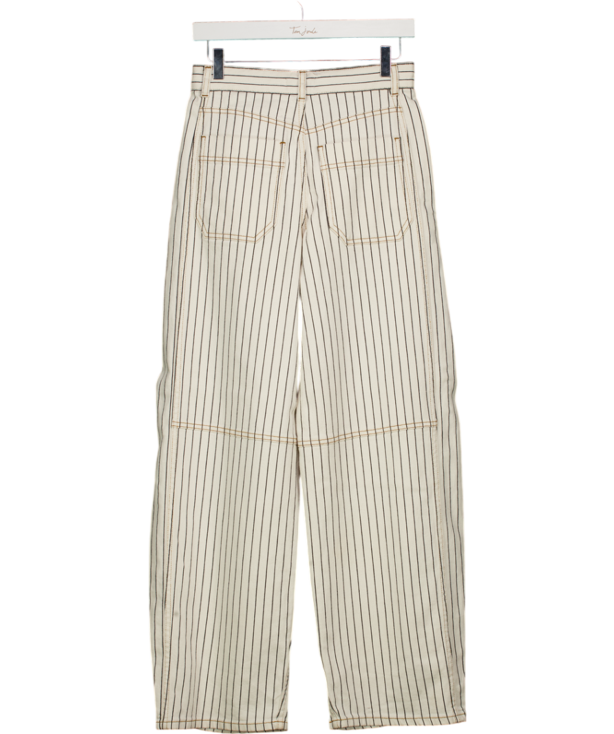 ME + EM Cream Extreme Tapered Jean Striped Italian Cotton Stretch W25