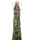 ZARA Multicoloured Paisley Printed Halter Maxi Dress UK XS