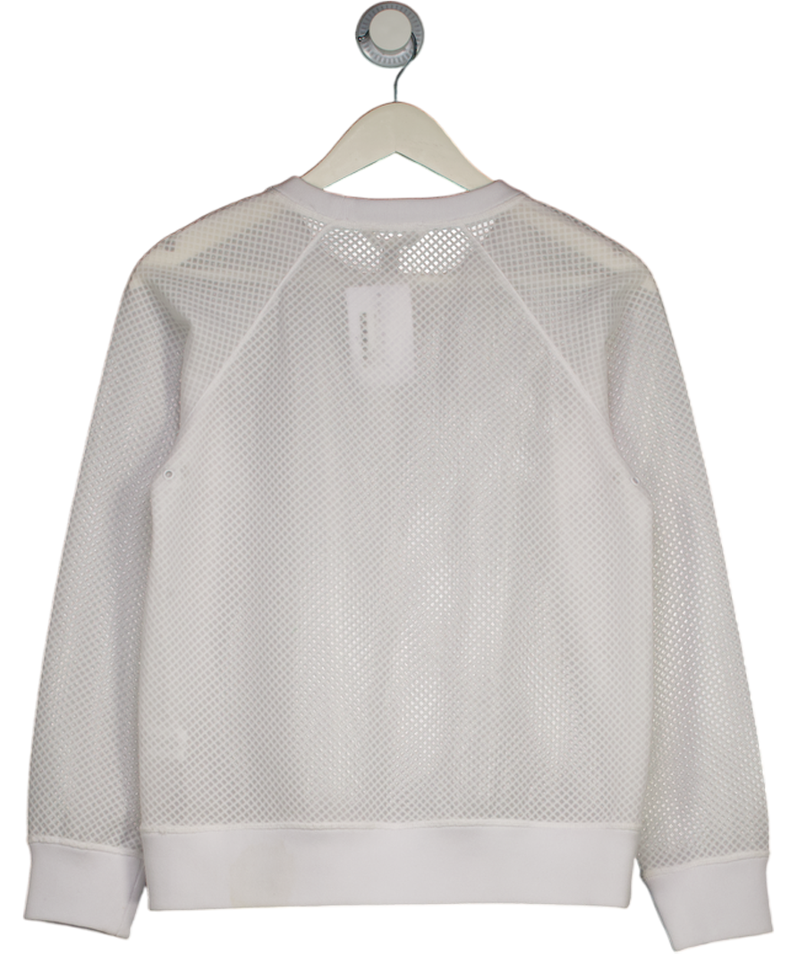 Theory White 346f Sheer Crew Neck Sweatshirt UK S