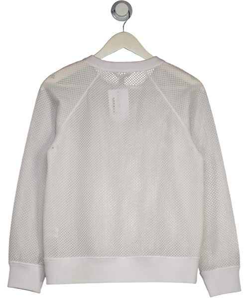 Theory White 346f Sheer Crew Neck Sweatshirt UK S