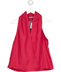 MINT VELVET Dark Red Linen Halter Top UK S