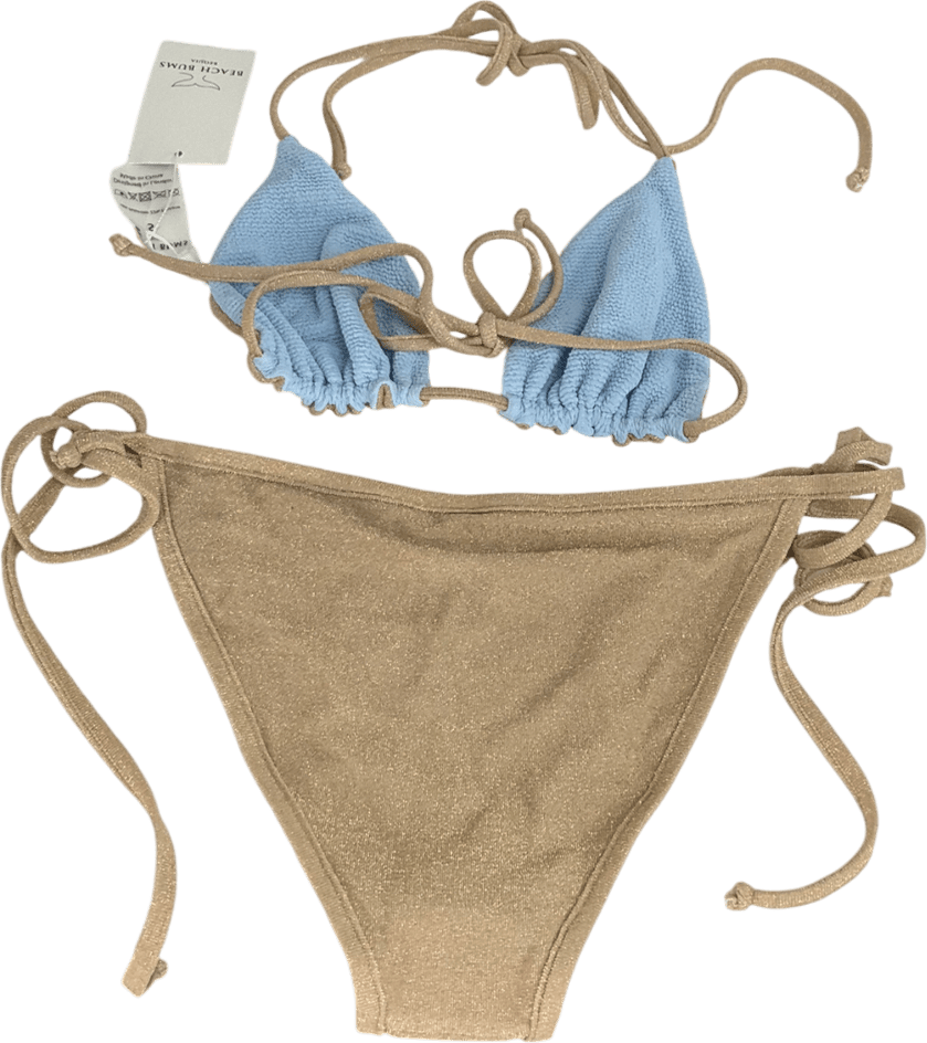 Beach bum Metallic Sparkly Bikini Set UK S - Reliked
