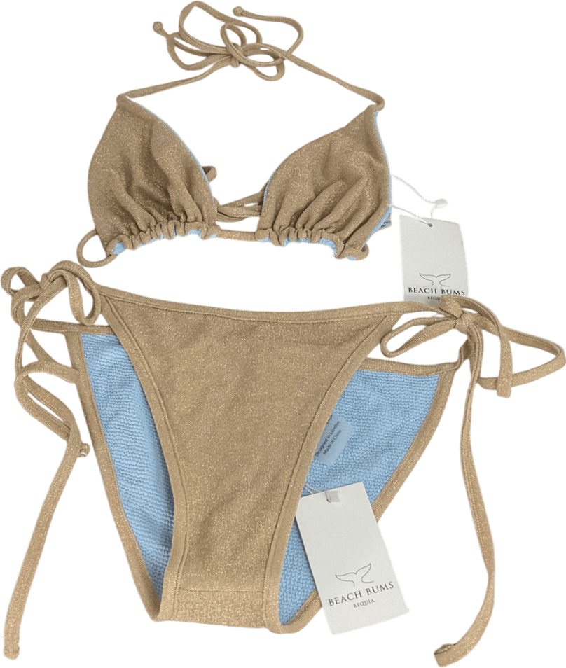 Beach bum Metallic Sparkly Bikini Set UK S - Reliked
