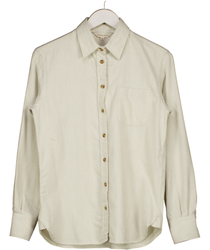 Beaufort & Blake Beige Bibury Super Soft Brushed Flannel Shirt UK XS - Reliked