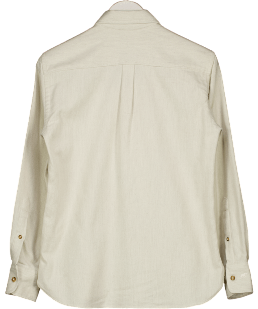 Beaufort & Blake Beige Bibury Super Soft Brushed Flannel Shirt UK XS - Reliked