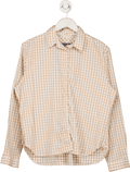 Beaufort & Blake Beige Gingham Cotton Blend Shirt UK XS - Reliked