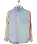 Beaufort & Blake Multicoloured Panel Linen Blend Shirt UK XS - Reliked