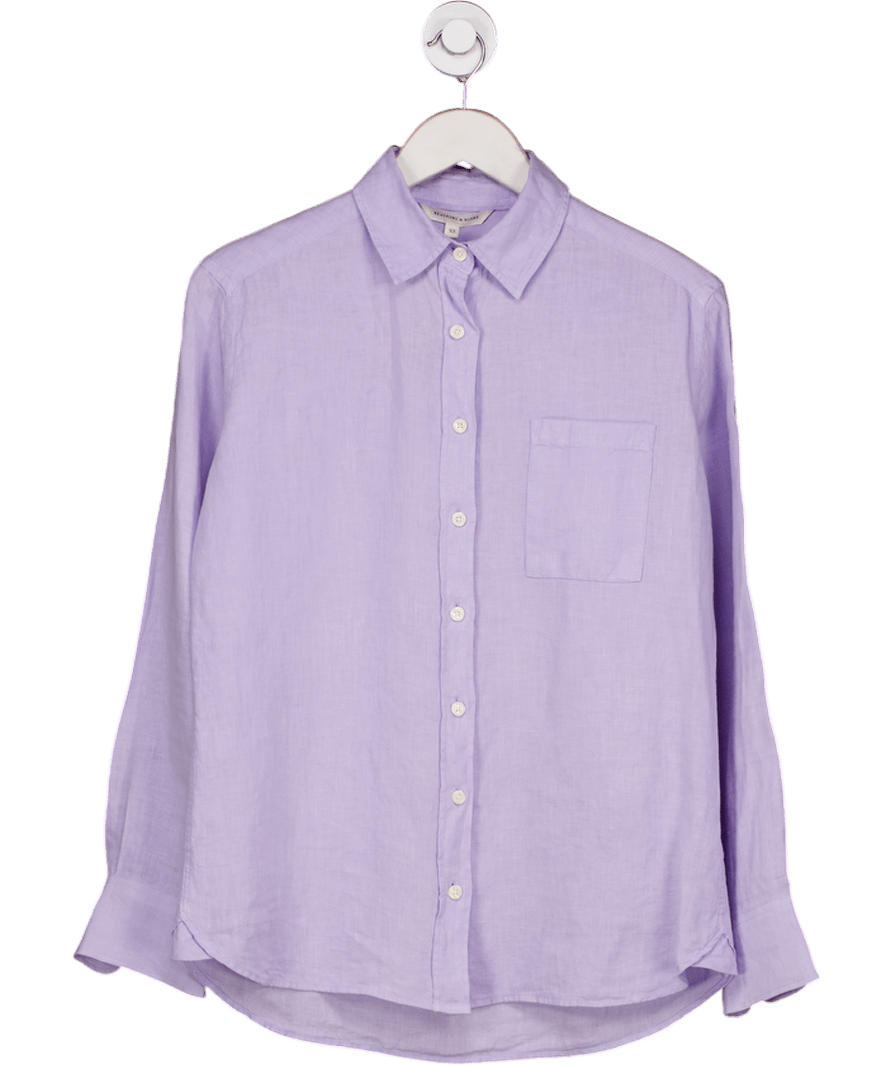Beaufort & Blake Purple Lilac 100% Linen Shirt UK XS - Reliked