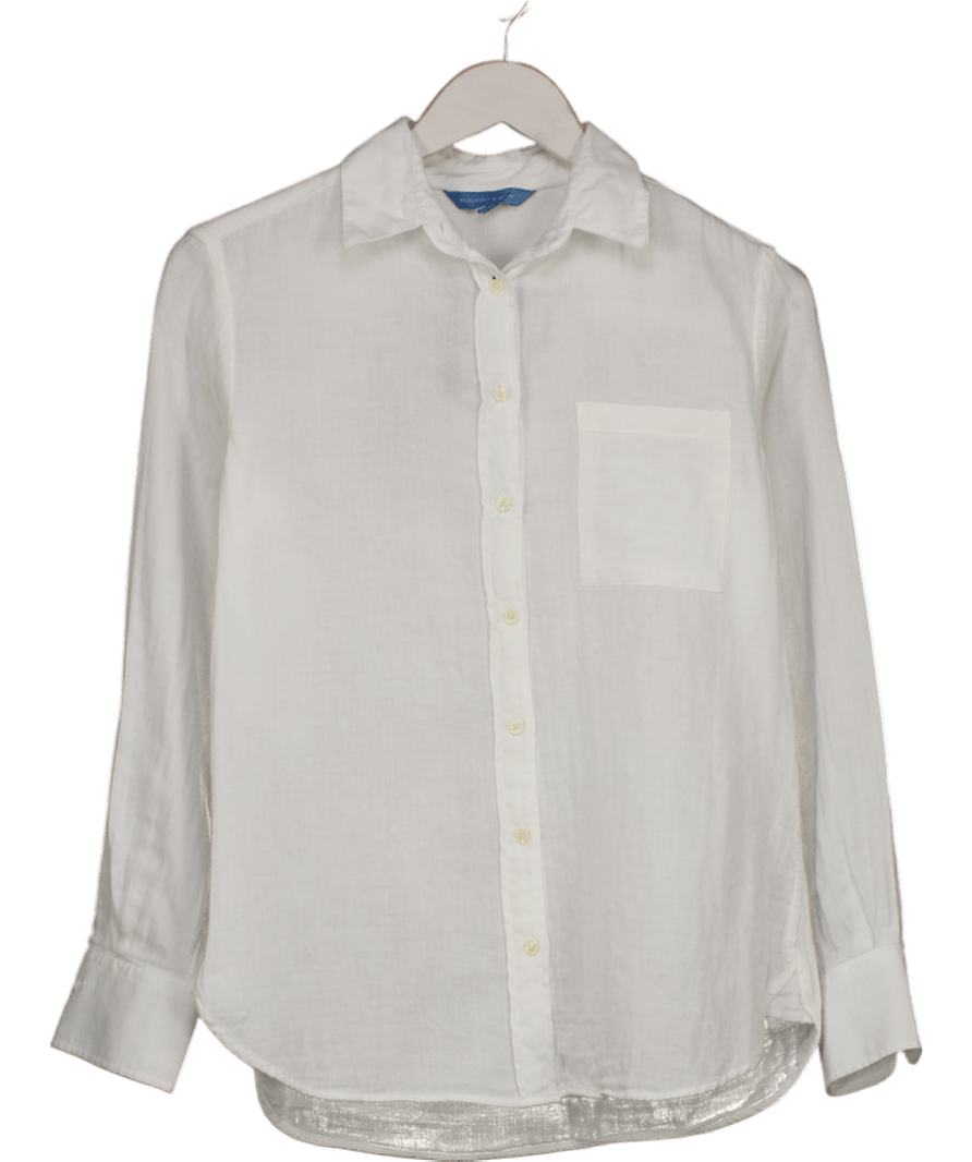 Beaufort & Blake White 100% Organic Cotton Cheesecloth Shirt UK XS - Reliked