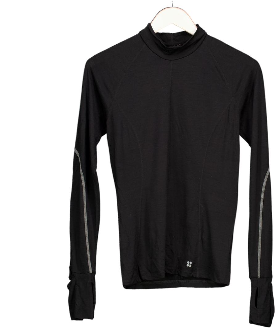 Sweaty Betty Black Infinity Merino Long Sleeve Running Top UK M